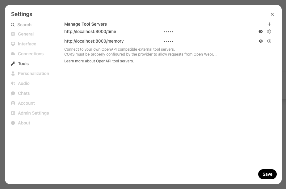 MCPO 配置工具设置