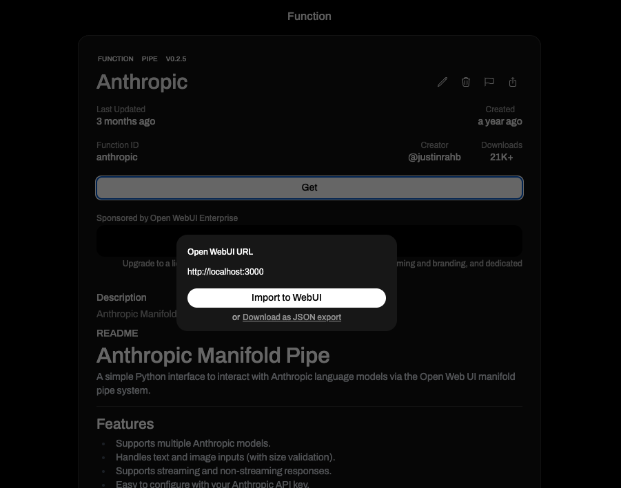 导入到 Open WebUI
