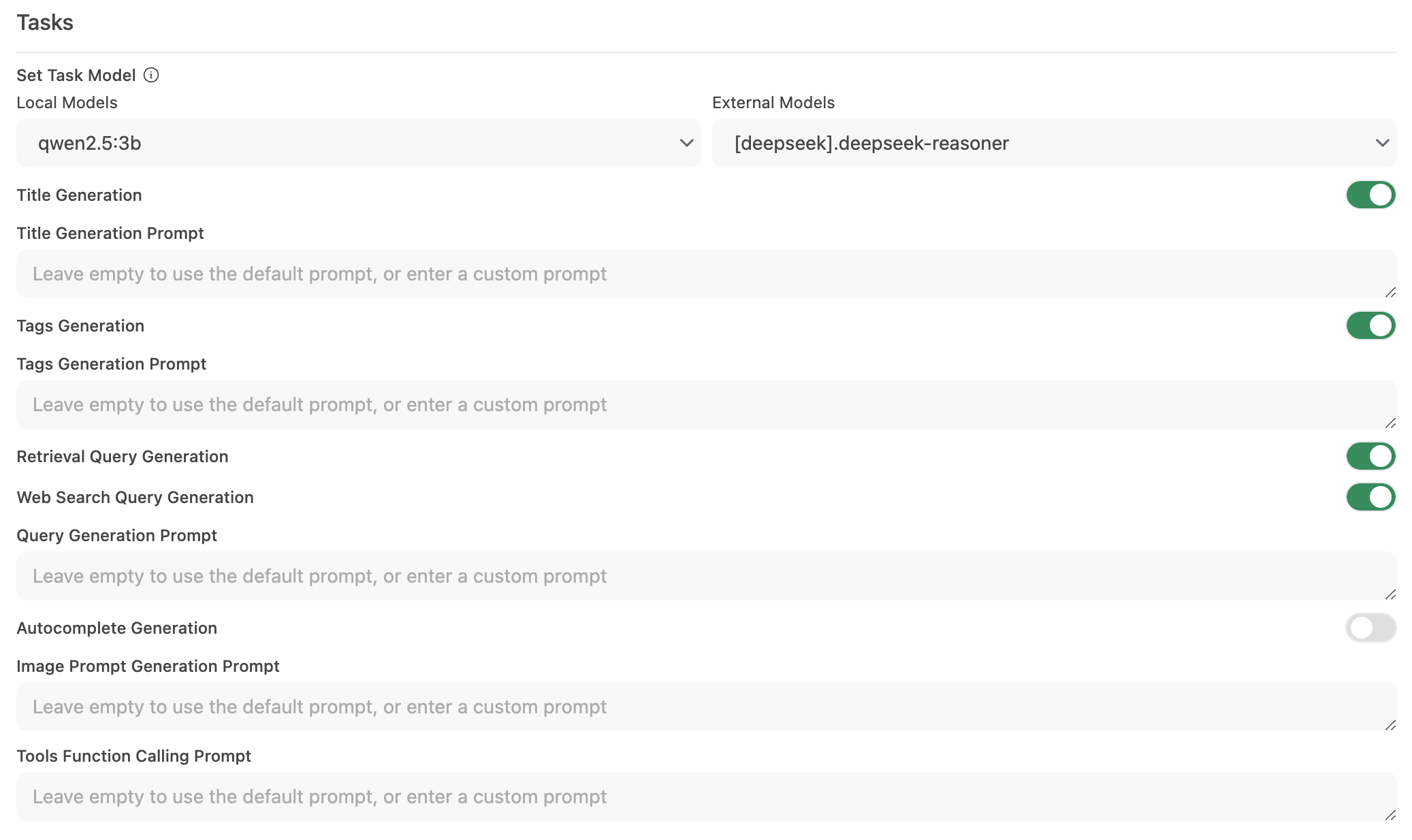 本地模型配置设置为 Qwen2.5:3b
