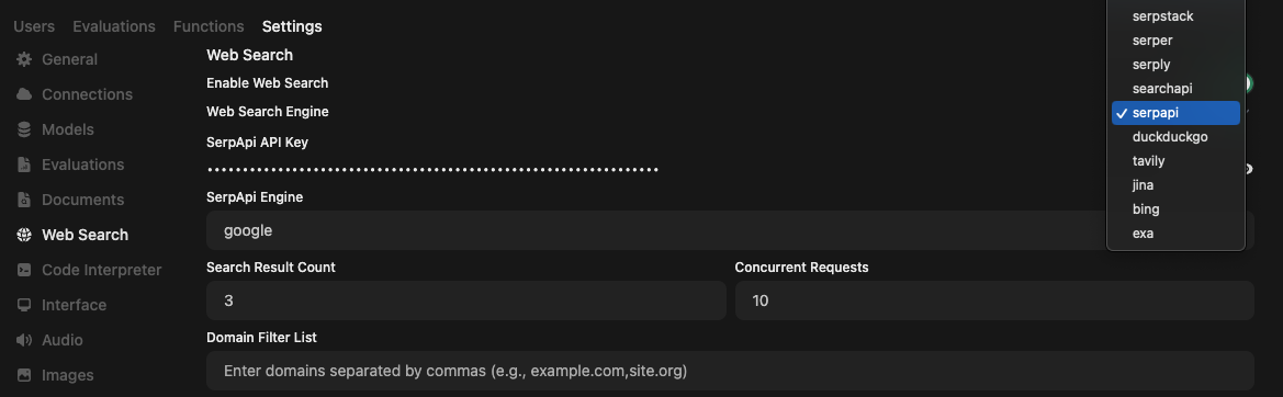 Open WebUI 管理面板